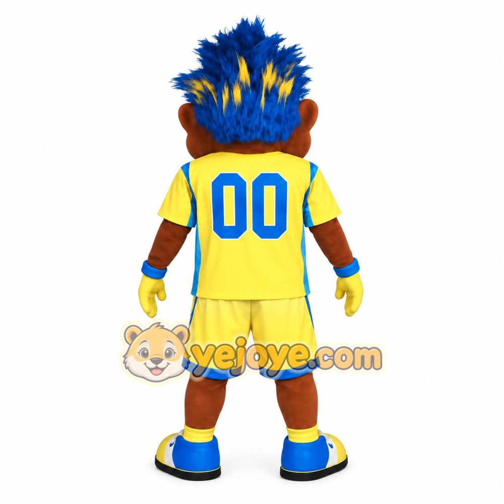 Yellow Blue Basketball Player Mascot Costume