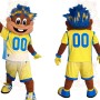 Yellow Blue Basketball Player Mascot Costume