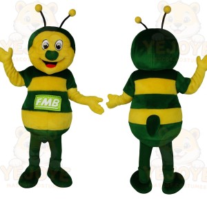 Green Yellow Bee Mascot Costume