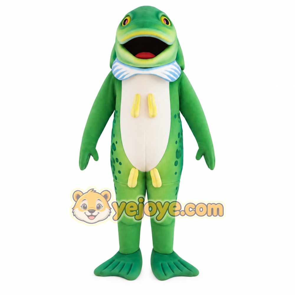 Green White Spotted Fish Mascot Costume Green White Spotted Fish Mascot Costume