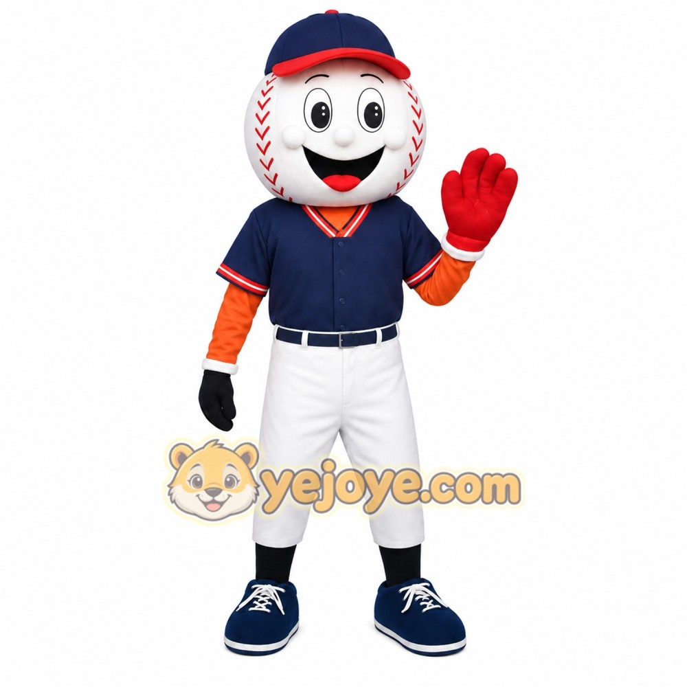 Navy White Baseball Player Mascot Costume Navy White Baseball Player Mascot Costume