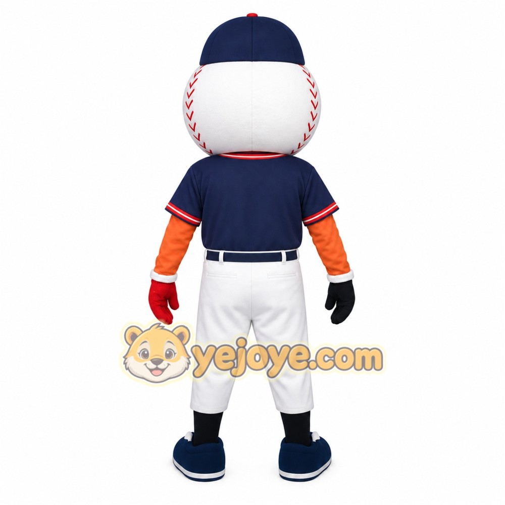 Navy White Baseball Player Mascot Costume Navy White Baseball Player Mascot Costume