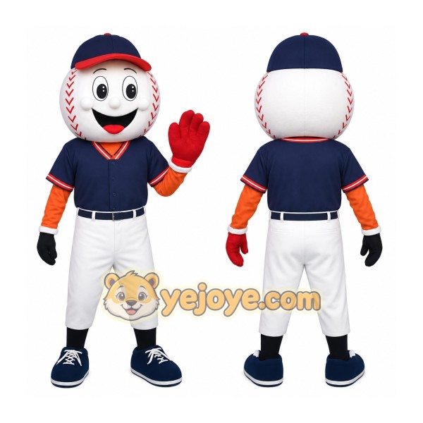 Navy White Baseball Player Mascot Costume