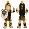 Black Yellow Spartan Warrior Mascot Costume