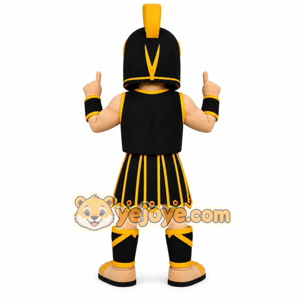 Black Yellow Spartan Warrior Mascot Costume Black Yellow Spartan Warrior Mascot Costume