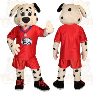 White Black Red Dalmatian Dog Mascot Costume