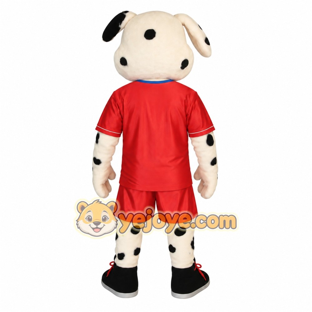 White Black Red Dalmatian Dog Mascot Costume White Black Red Dalmatian Dog Mascot Costume
