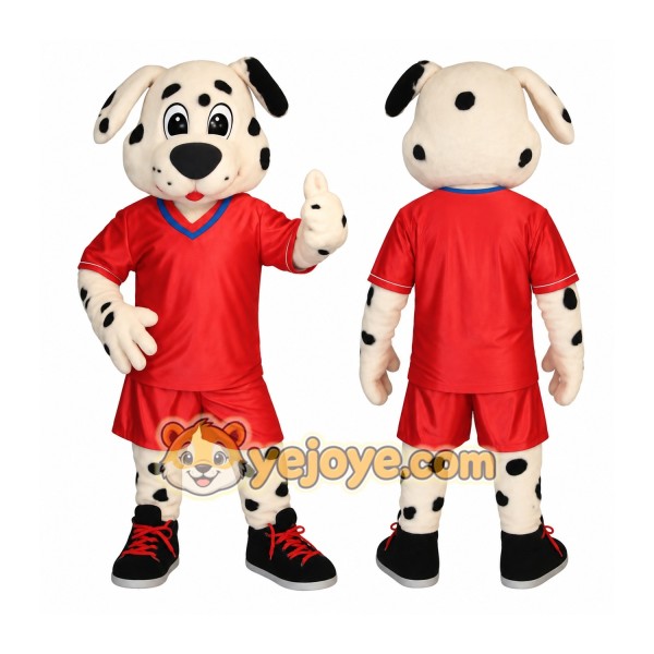 White Black Red Dalmatian Dog Mascot Costume