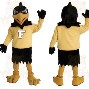 Black Yellow Falcon Bird Mascot Costume