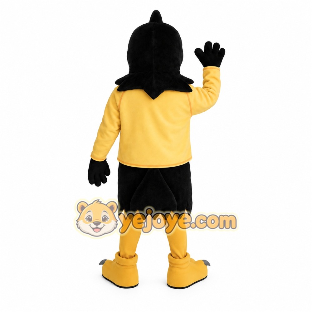 Black Yellow Falcon Bird Mascot Costume Black Yellow Falcon Bird Mascot Costume