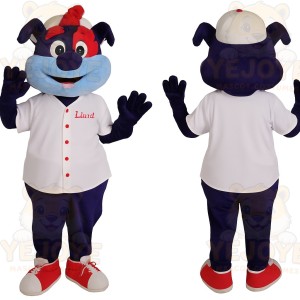 Navy Blue Red Baseball Dog Mascot Costume