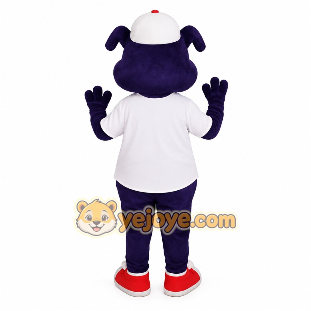 Navy Blue Red Baseball Dog Mascot Costume