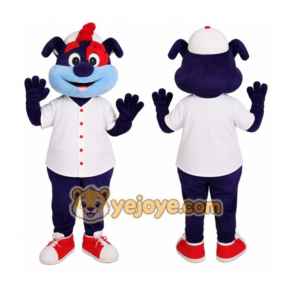 Navy Blue Red Baseball Dog Mascot Costume