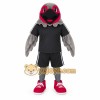 Gray Red Black Falcon Mascot Costume Gray Red Black Falcon Mascot Costume