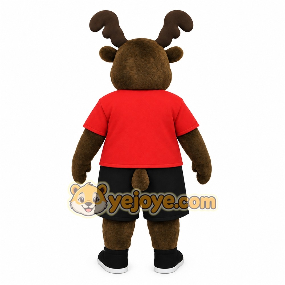 Brown Red Black Moose Mascot Costume Brown Red Black Moose Mascot Costume