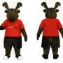 Brown Red Black Moose Mascot Costume