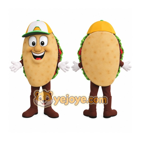 Tan Green Yellow Taco Mascot Costume