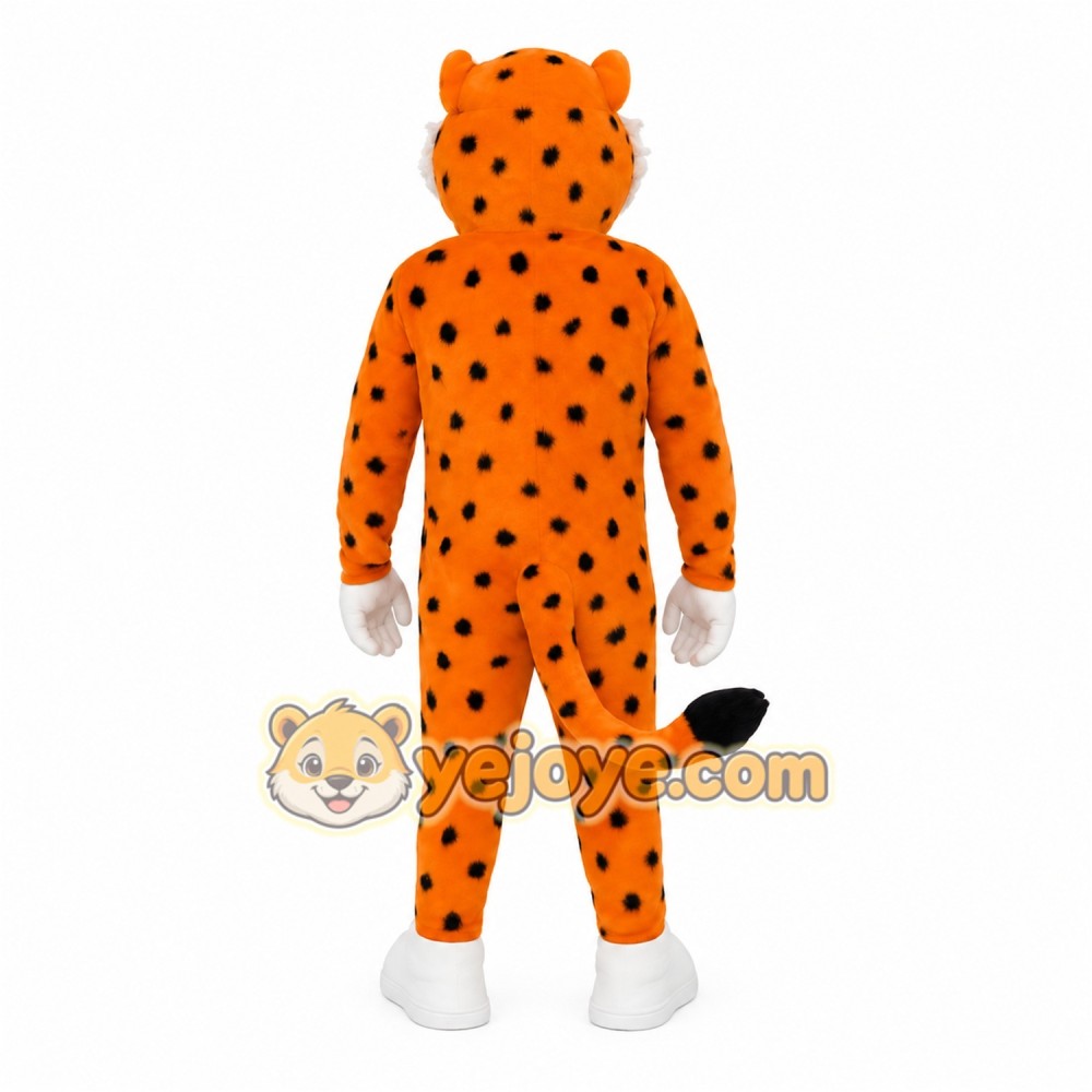 Orange Black Spotted Cheetah Mascot Costume Orange Black Spotted Cheetah Mascot Costume