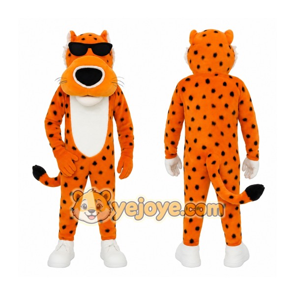 Orange Black Spotted Cheetah Mascot Costume