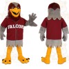 Burgundy Gray Yellow Falcon Mascot Costume