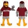 Burgundy Gray Yellow Falcon Mascot Costume