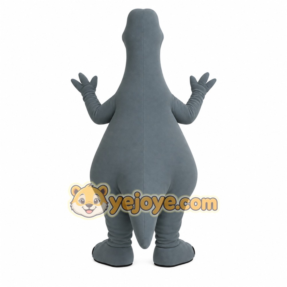 Gray Blue Yellow Dinosaur Mascot Costume