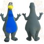 Gray Blue Yellow Dinosaur Mascot Costume