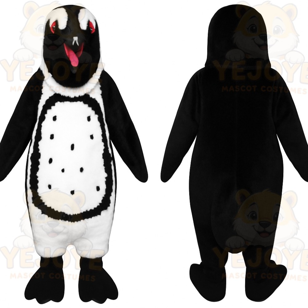 Black White Spotted Penguin Mascot Costume