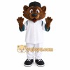 Brown White Baseball Cat Mascot Costume Brown White Baseball Cat Mascot Costume
