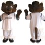 Brown White Baseball Cat Mascot Costume