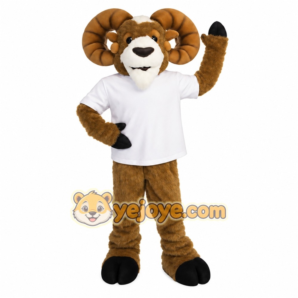 Brown White Ram Mascot Costume Brown White Ram Mascot Costume