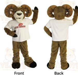 Brown White Ram Mascot Costume