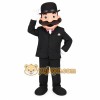 Black White Mustached Gentleman Mascot Costume