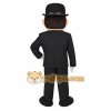 Black White Mustached Gentleman Mascot Costume