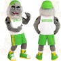 Gray Green White Wolverine Mascot Costume