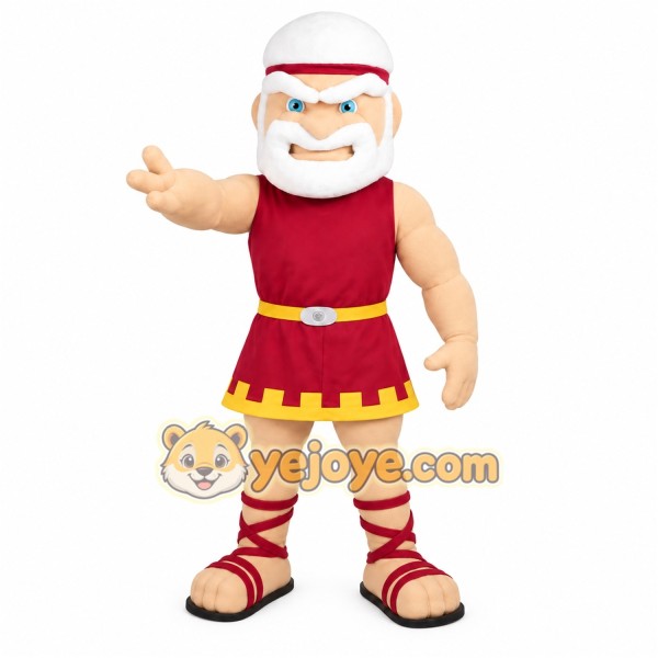 Burgundy Yellow Spartan Warrior Mascot Costume