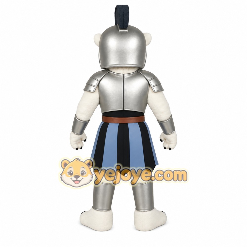White Silver Knight Bear Mascot Costume White Silver Knight Bear Mascot Costume