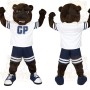 Brown White Navy Sports Bear Mascot Costume