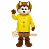 Brown Fox In Yellow Raincoat Mascot Costume Brown Fox In Yellow Raincoat Mascot Costume