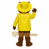 Brown Fox In Yellow Raincoat Mascot Costume Brown Fox In Yellow Raincoat Mascot Costume
