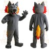 Gray Red Yellow Wolf Mascot Costume