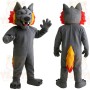 Gray Red Yellow Wolf Mascot Costume