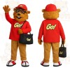 Brown Red Beaver With Glasses Mascot Costume