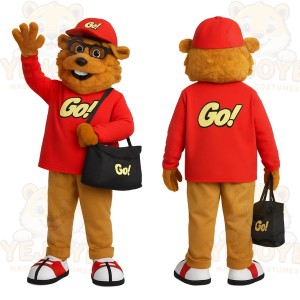 Brown Red Beaver With Glasses Mascot Costume