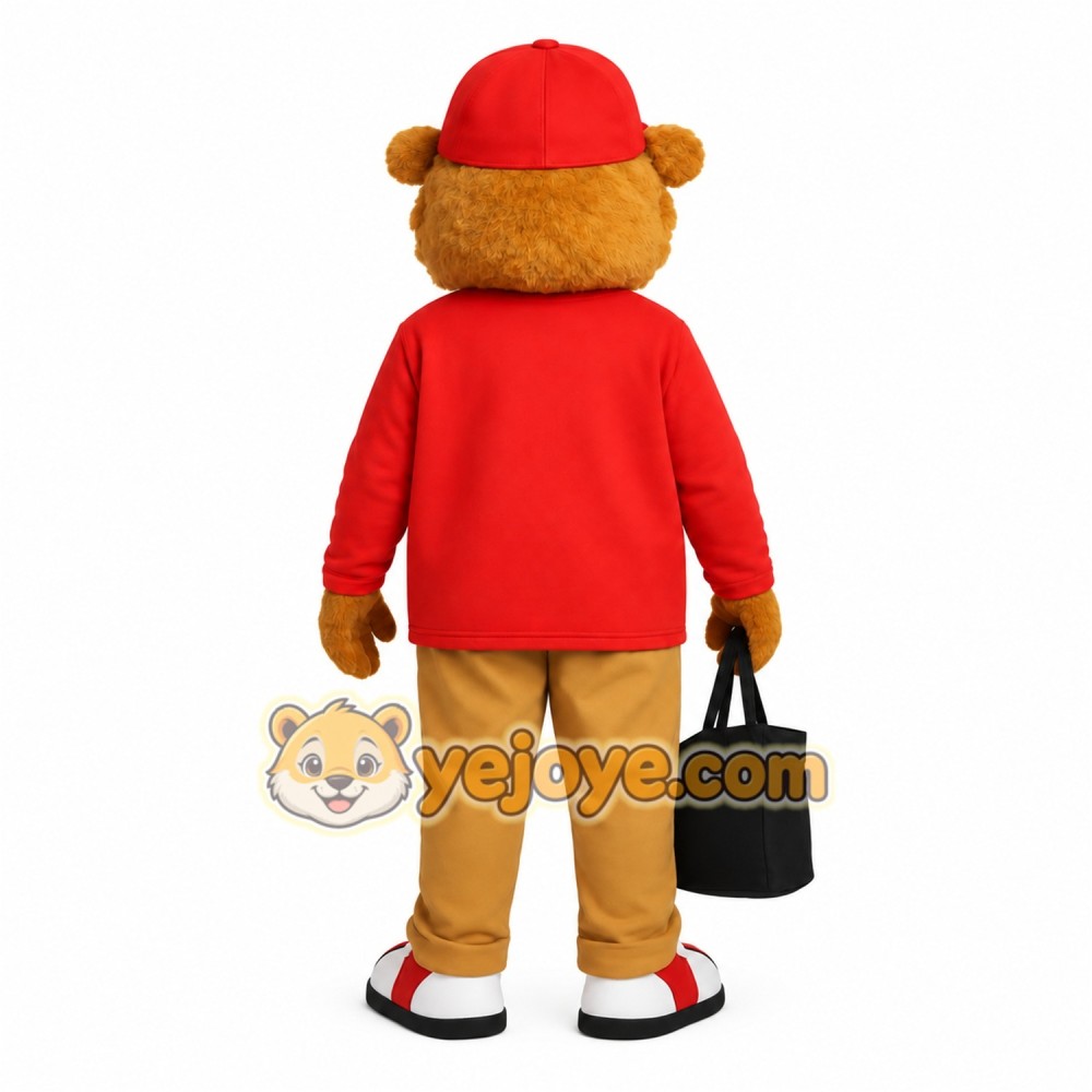 Brown Red Beaver With Glasses Mascot Costume