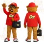 Brown Red Beaver With Glasses Mascot Costume