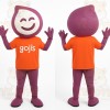 Purple Orange Teardrop Mascot Costume