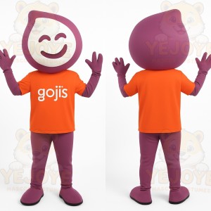 Purple Orange Teardrop Mascot Costume