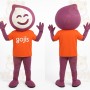 Purple Orange Teardrop Mascot Costume