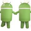Green White Antenna Robot Mascot Costume